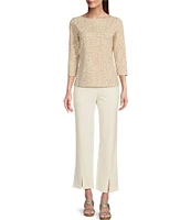 J.McLaughlin Deanne Split Front Hem Knit Straight Leg Cropped Pants