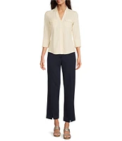 J.McLaughlin Deanne Split Front Hem Knit Straight Leg Cropped Pants