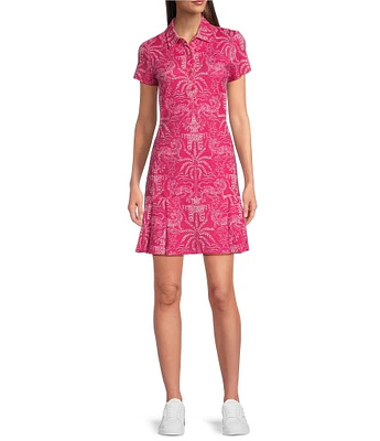 J.Mclaughlin Dorte Printed Catalina Cloth Point Collar Cap Sleeve Dress