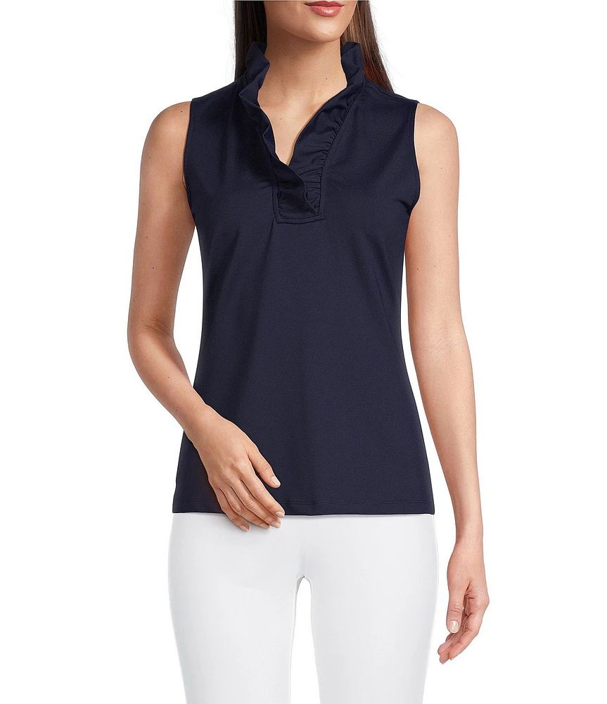 J.McLaughlin Durham Sleeveless Ruffle V-Neck Top