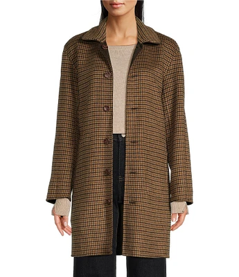 J.McLaughlin Frade Brushed Wool Point Collar Long Sleeve Reversible Coat