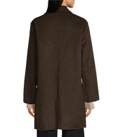 J.McLaughlin Frade Brushed Wool Point Collar Long Sleeve Reversible Coat