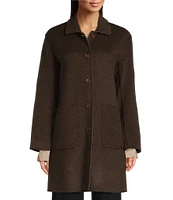 J.McLaughlin Frade Brushed Wool Point Collar Long Sleeve Reversible Coat