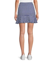 J.McLaughlin Geometric Print Catalina Cloth Knit Ruffled Hem Pull-On Skort