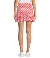 J.McLaughlin Geometric Print Catalina Cloth Knit Ruffled Hem Pull-On Skort