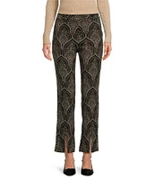 J.McLaughlin Grier Printed Brocade Jacquard Flat Front Ankle Length Pant