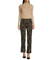 J.McLaughlin Grier Printed Brocade Jacquard Flat Front Ankle Length Pant