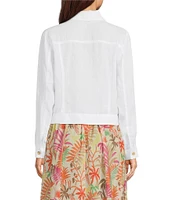 J.McLaughlin Halo Linen Point Collar Long Sleeve Jacket