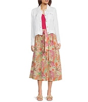 J.McLaughlin Halo Linen Point Collar Long Sleeve Jacket