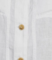 J.McLaughlin Halo Linen Point Collar Long Sleeve Jacket
