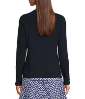 J.McLaughlin Jamey Crew Neck Button Trim Raglan Sleeve Sweater