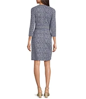 J.McLaughlin Lola Knit Split V-Neck 3/4 Sleeve Dress