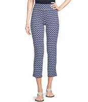 J.McLaughlin Newport Capri Geometric Print Catalina Cloth Knit Stretchy Pull-On Pants