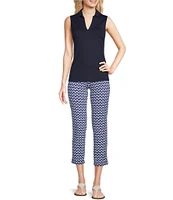 J.McLaughlin Newport Capri Geometric Print Catalina Cloth Knit Stretchy Pull-On Pants