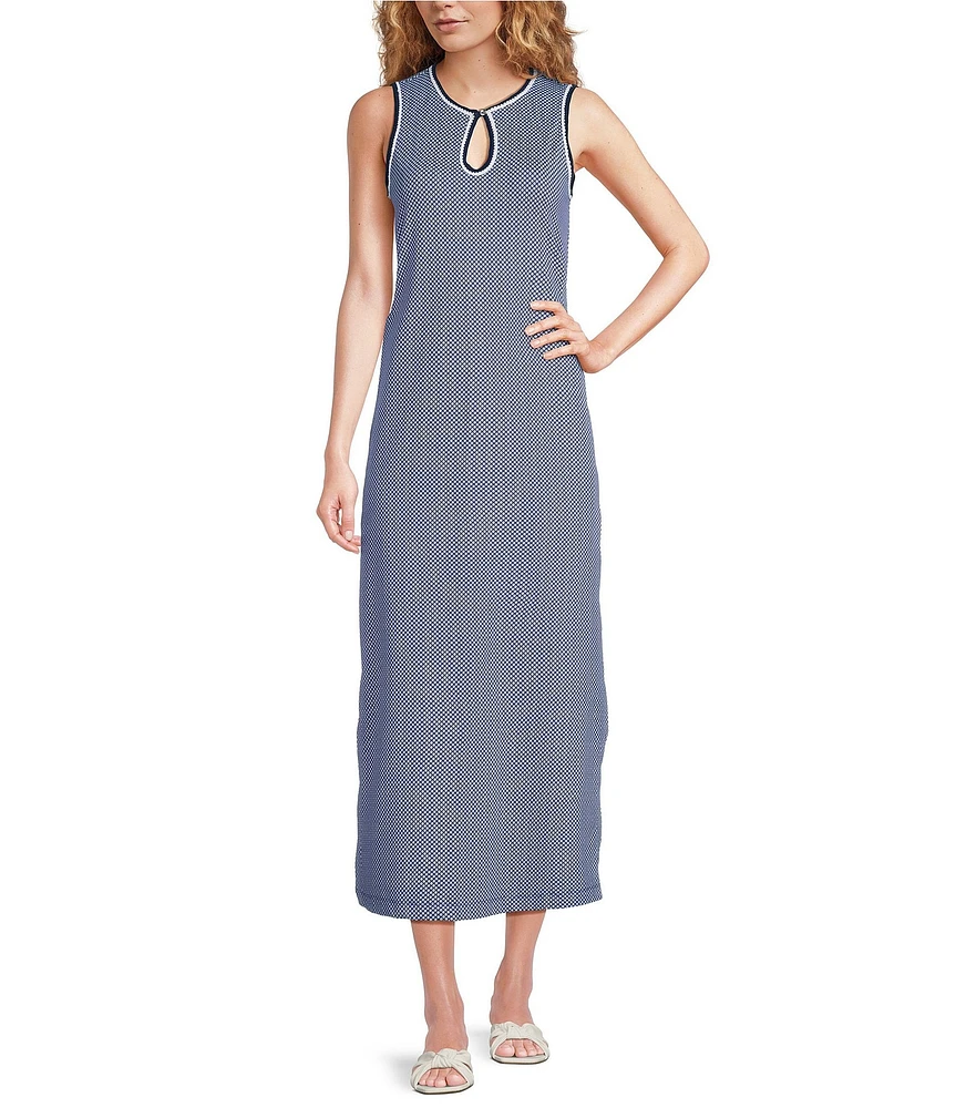 J.McLaughlin Primavera Knit Keyhole Crew Neck Sleeveless Midi Dress