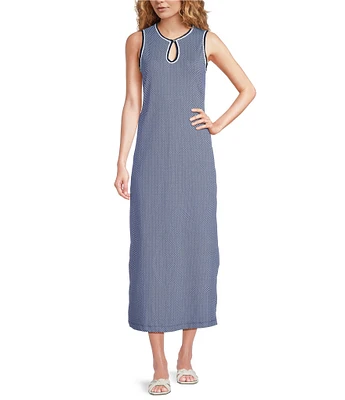 J.McLaughlin Primavera Knit Keyhole Crew Neck Sleeveless Midi Dress