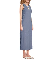 J.McLaughlin Primavera Knit Keyhole Crew Neck Sleeveless Midi Dress