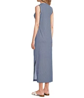 J.McLaughlin Primavera Knit Keyhole Crew Neck Sleeveless Midi Dress