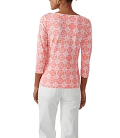 J.McLaughlin Wavesong Knit Boat Neck 3/4 Sleeve Top