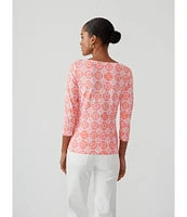 J.McLaughlin Wavesong Knit Boat Neck 3/4 Sleeve Top
