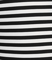 J.McLaughlin Wavesong Striped Print 3/4 Sleeve Button Shoulder Tee Shirt