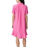 J.McLaughlin Wellesley Solid Denim Point Collar Dress