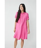 J.McLaughlin Wellesley Solid Denim Point Collar Dress