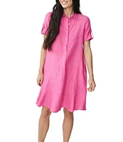 J.McLaughlin Wellesley Solid Denim Point Collar Dress