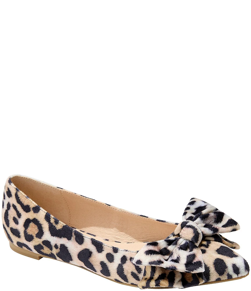 Jack Rogers Debra Leopard Print Ballet Bow Flats