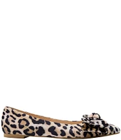 Jack Rogers Debra Leopard Print Ballet Bow Flats