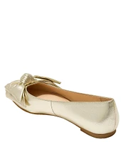 Jack Rogers Debra Metallic Leather Bow Pointed Toe Ballet Flats