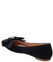 Jack Rogers Debra Ornament Bow Ballet Suede Pointed Toe Flats