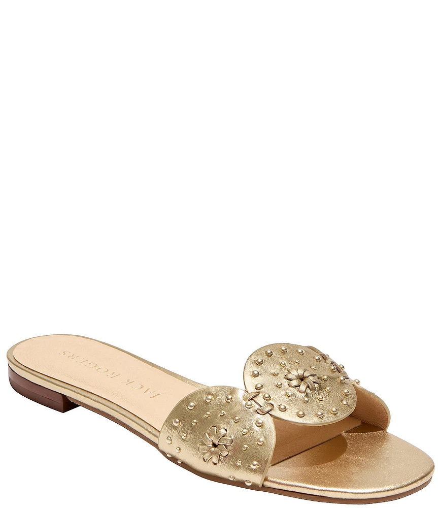 Jack Rogers Ellis Leather Studded Flat Sandals