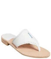 Jack Rogers Embroidered #double;I Do#double; Leather Thong Sandals