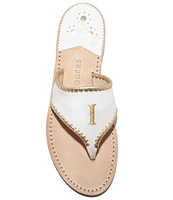 Jack Rogers Embroidered #double;I Do#double; Leather Thong Sandals