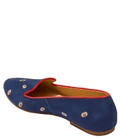 Jack Rogers Football Embroidered Suede Loafers