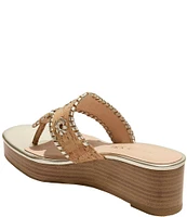 Jack Rogers Jacks Cork Platform T-Strap Thong Wedge Sandals