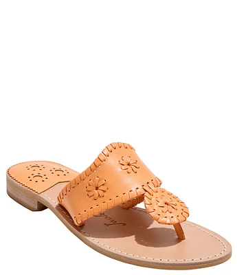 Jack Rogers Jacks Leather Flat Thong Sandals