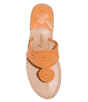 Jack Rogers Jacks Leather Flat Thong Sandals