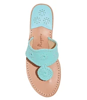 Jack Rogers Jacks Leather Flat Thong Sandals