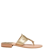 Jack Rogers Jacks Metallic Leather Flat Thong Sandals