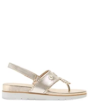 Jack Rogers Jacks Weekend Leather Slingback Thong Sandals