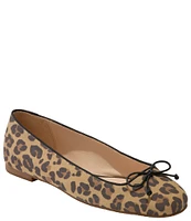 Jack Rogers Kenlyn Ballet Leopard Print Suede Bow Flats