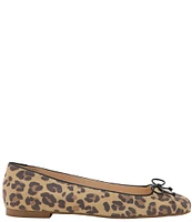 Jack Rogers Kenlyn Ballet Leopard Print Suede Bow Flats