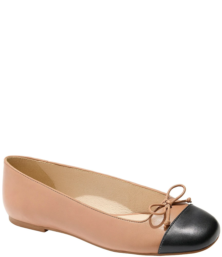 Jack Rogers Kenlyn Leather Cap Toe Ballet Bow Flats