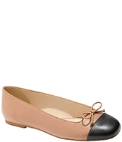 Jack Rogers Kenlyn Leather Cap Toe Ballet Bow Flats