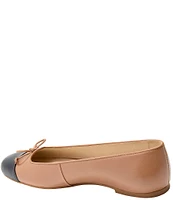 Jack Rogers Kenlyn Leather Cap Toe Ballet Bow Flats