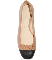 Jack Rogers Kenlyn Leather Cap Toe Ballet Bow Flats