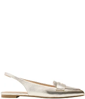 Jack Rogers Pennie Metallic Leather Slingback Flats