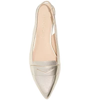 Jack Rogers Pennie Metallic Leather Slingback Flats